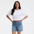 Women's Soft Denim Mid Rise 7" Jean Shorts, alternative image