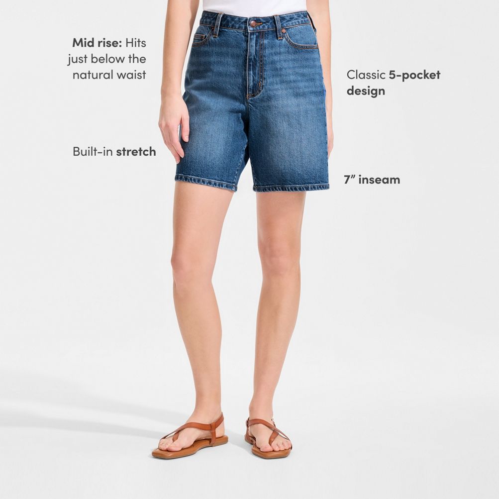 Women's Soft Denim Mid Rise 7