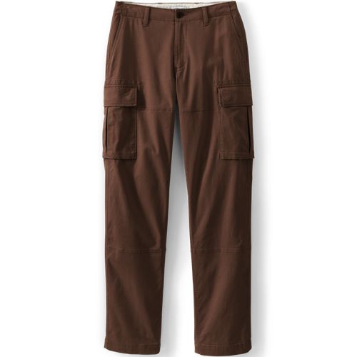 Classic Fit Stretch Cotton Cargo Trousers, Men, size: 33 34, regular, Brown, Cotton-blend, by Lands' End