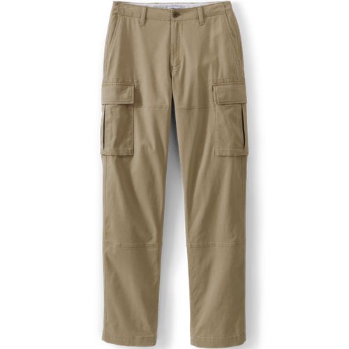 Classic Fit Stretch Cotton Cargo Trousers, Men, size: 40 32, regular, Brown, Cotton-blend, by Lands' End