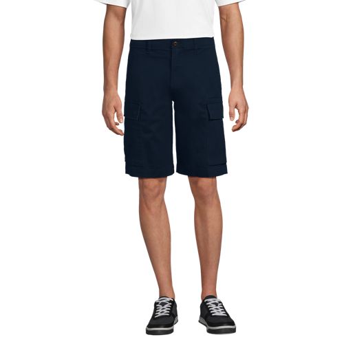  Lands' End Classic Fit Stretch-cargoshorts Mit Komfortbund, 26 Cm, Herren, Größe:46 Regular, Blau, Elasthan/baumwoll-mischung, By Lands' End 