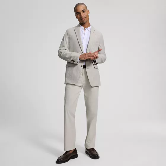 Men's Classic Fit Seersucker Polished Trouser - primary