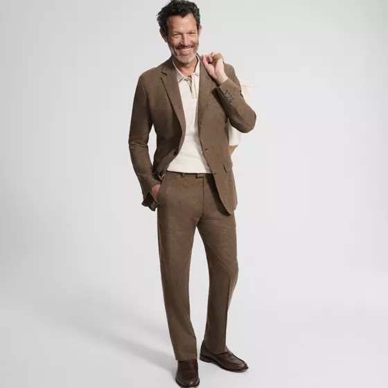 Men's Classic Fit Linen Blend Polished Trouser - primary