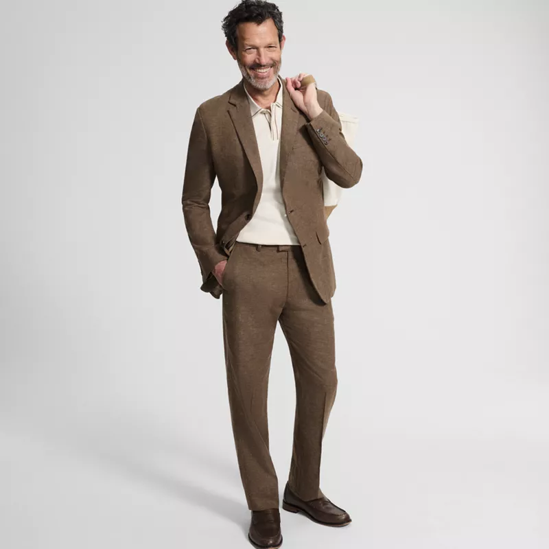 Men's Classic Fit Linen Blend Polished Trouser, alternative image