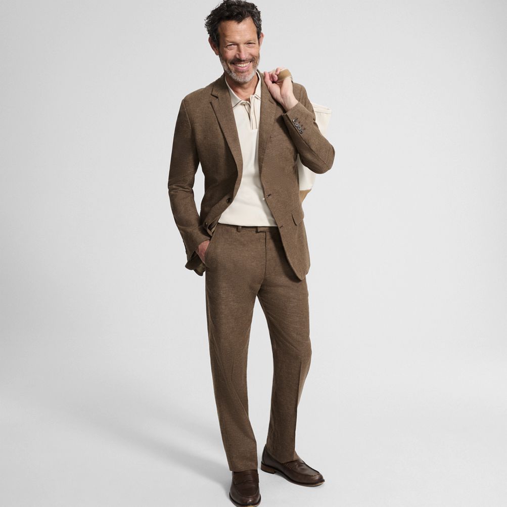 Men's Classic Fit Linen Blend Polished Trouser | Lands' End