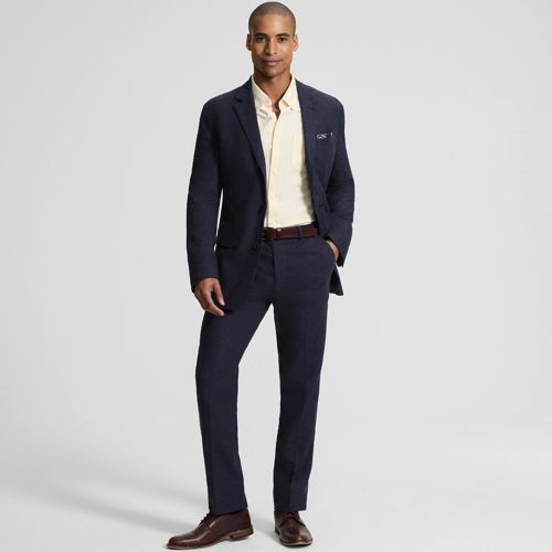 Soft Ease Linen Blend Classic Fit Trousers, Men, size: 30 28, regular, Blue, Linen/Cotton-blend/Rayon-blend, by Lands' End