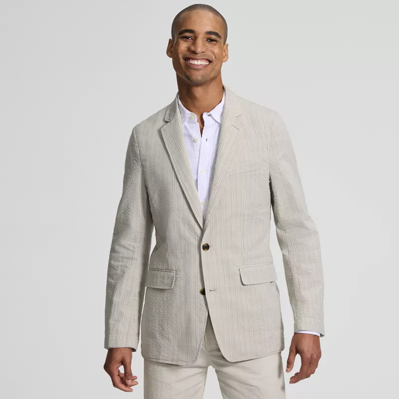 Men's Classic Fit Seersucker Blazer, Front