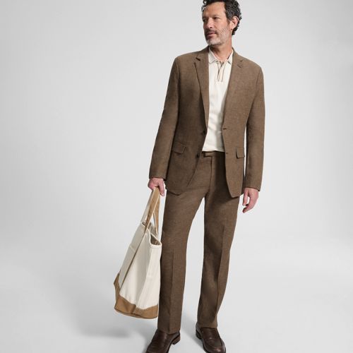  Lands' End Classic Fit Blazer Aus Leinenmix, Herren, Größe:48 Regular, Braun, Leinen/baumwoll-mischung/viskose-mischung, By Lands' End 