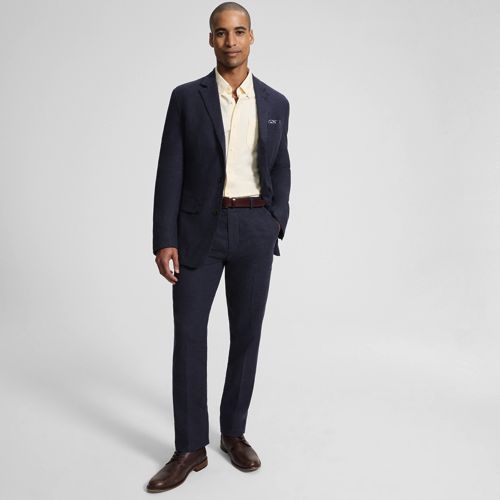  Lands' End Classic Fit Blazer Aus Leinenmix, Herren, Größe:48 Regular, Blau, Leinen/baumwoll-mischung/viskose-mischung, By Lands' End 