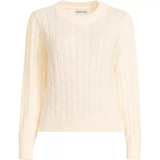 Women's Petite Drifter Classic Cable Crew Neck Sweater - primary