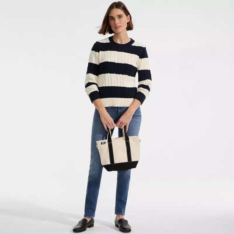 Women's Petite Drifter Classic Cable Crew Neck Sweater, alternative image