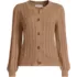 Women's Drifter Classic Cable Crew Neck Cardigan Sweater, Front
