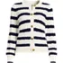 Women's Plus Size Drifter Classic Cable Crew Neck Cardigan Sweater, Front
