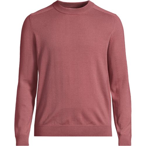 Pure Merino Wool Crew Neck Jumper, Men, size: S, regular, Red, Wool, by Lands' End