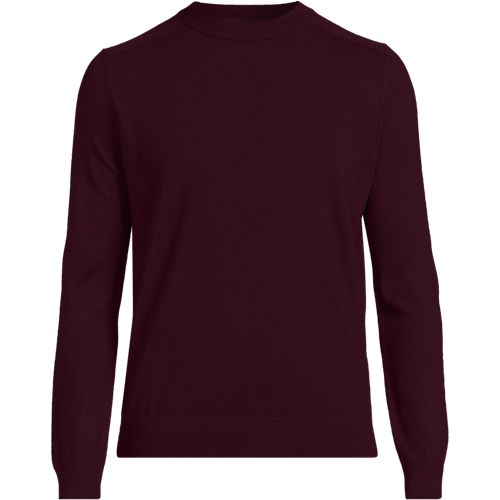 Pure Merino Wool Crew Neck Jumper, Men, size: M, regular, Red, Wool, by Lands' End