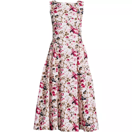 Women's Poplin Boatneck Midi Dress - primary