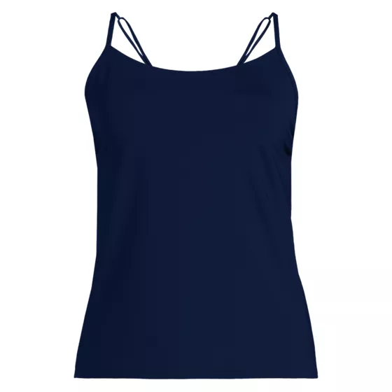 Women's Long Torso Tugless QuickDry Adjustable Strappy Back Tankini Top - primary