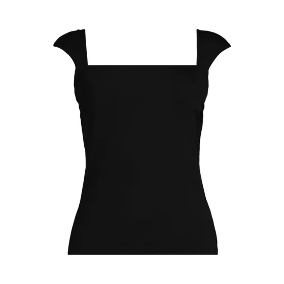 Women's Long Torso Square Neck Underwire Tankini Top - primary