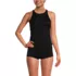 Women's Tugless High Neck Strappy Back Tankini Top, Front