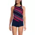 Women's Tugless High Neck Strappy Back Tankini Top, Front