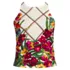 Women's Tugless High Neck Strappy Back Tankini Top, Front