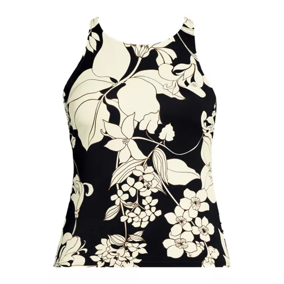 Women's Mastectomy Tugless High Neck Strappy Back Tankini Top - primary