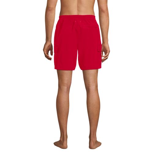  Lands' End Schnelltrocknende Upf 50 Cargo-badeshorts, 18 Cm, Herren, Größe:44-46 Regular, Rot, Elasthan/polyester-mischung, By Lands' End 