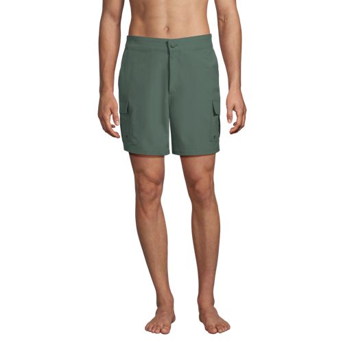  Lands' End Schnelltrocknende Upf 50 Cargo-badeshorts, 18 Cm, Herren, Größe:44-46 Regular, Grün, Elasthan/polyester-mischung, By Lands' End 