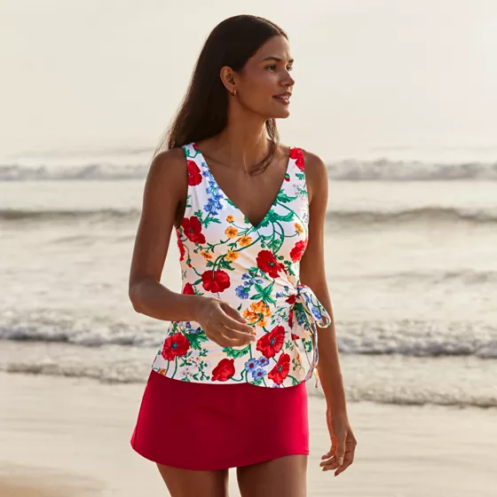 Women's Side Tie Tankini Top - primary