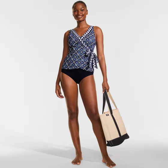 Women's Petite Side Tie Tankini Top - primary