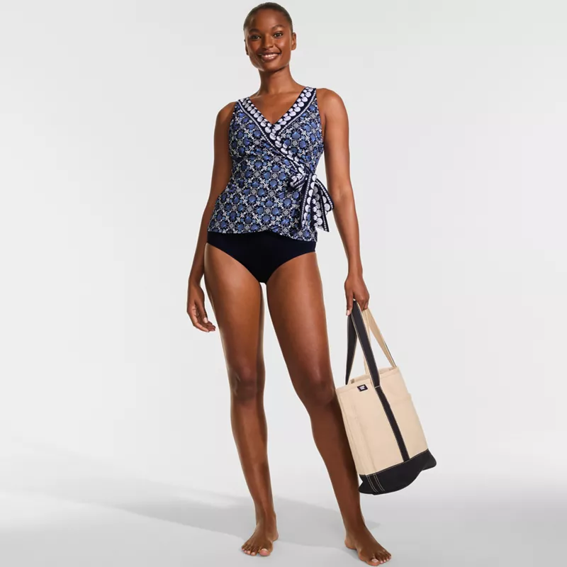 Women's Side Tie Tankini Top, alternative image