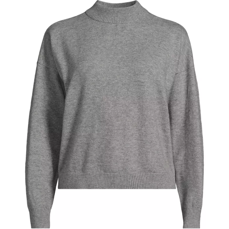 Women's CashTouch Drop Shoulder Mock Neck Sweater, Front