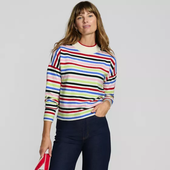 Women's CashTouch Drop Shoulder Mock Neck Sweater - primary