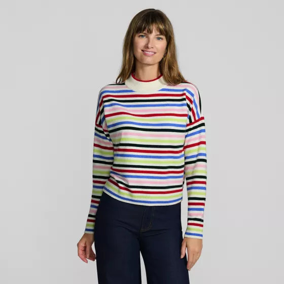 Women's CashTouch Drop Shoulder Mock Neck Sweater - primary