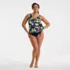 Women's Plus Size Side Tie Tankini Top, alternative image