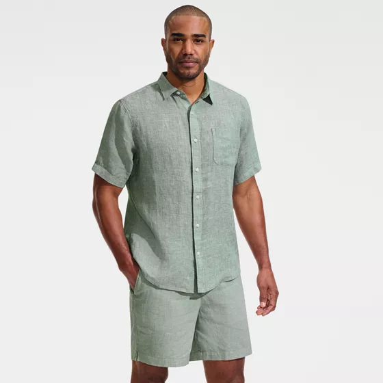 Men's 7" Linen Blend Pull On Deck Short - primary