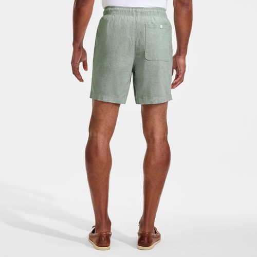  Lands' End Soft Ease Shorts Mit Dehnbund Aus Leinenmix, 18 Cm, Herren, Größe:44-46 Regular, Grün, Leinen/baumwoll-mischung, By Lands' End 
