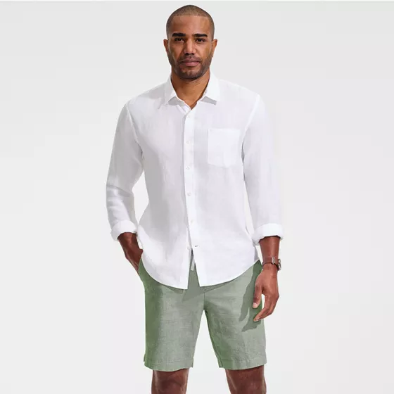 Men's 9" Linen Blend Pull On Deck Short - primary