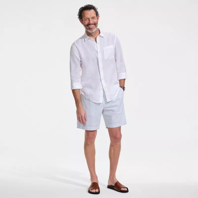 Men's 7" Seersucker Pull On Deck Short, alternative image