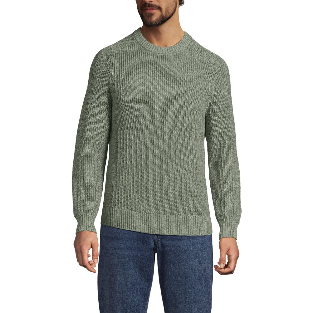 Men's Long Sleeve Drifter Marl Crewneck Sweater | Lands' End