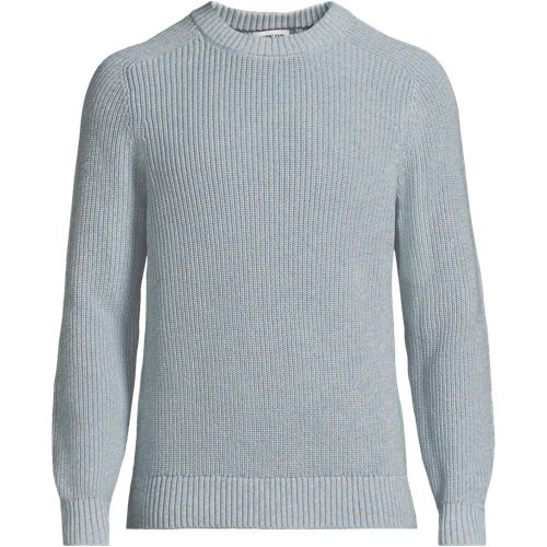 Marled Crew Neck Drifter Jumper, Men, size: XL, regular, Blue, Cotton, by Lands' End