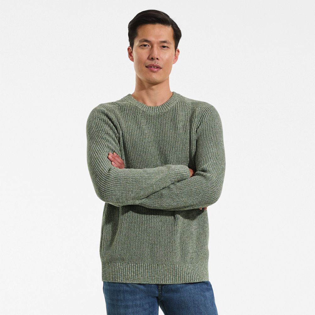 Men's Long Sleeve Drifter Marl Crewneck Sweater | Lands' End