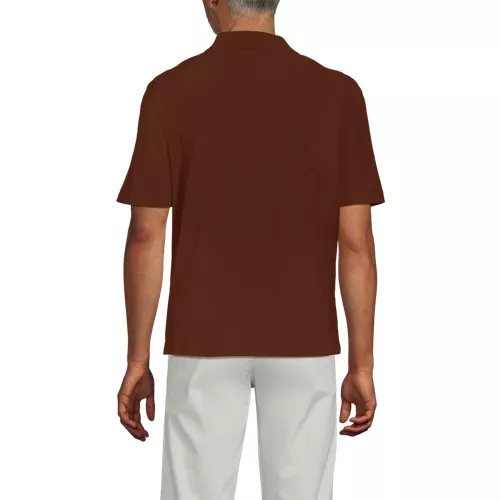 Men's Short Sleeve Cotton Linen Button Through Camp Collar Shirt, Back