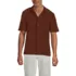 Men's Short Sleeve Cotton Linen Button Through Camp Collar Shirt, Front