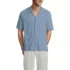 Men's Short Sleeve Cotton Linen Button Through Camp Collar Shirt, Front