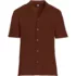 Men's Short Sleeve Cotton Linen Button Through Camp Collar Shirt, Front