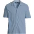 Men's Short Sleeve Cotton Linen Button Through Camp Collar Shirt, Front