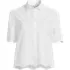 Women's Plus Size Poplin Eyelet Button Front Shirt, Front