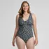 Women's Plus Size New SlenderSuit Grecian Adjustable Low Leg One Piece, Front