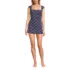 Women's NEW Smoothing Square Neck Ruched Swim Dress Swimsuit, Front